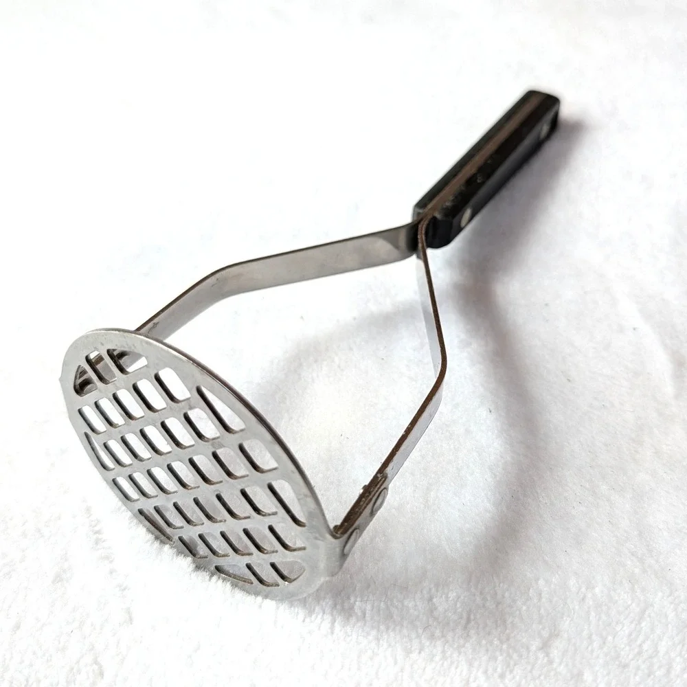 Ekco Flint Vanadium Potato Masher Vintage Stainless Vanadium Steel USA 9.5 Inch